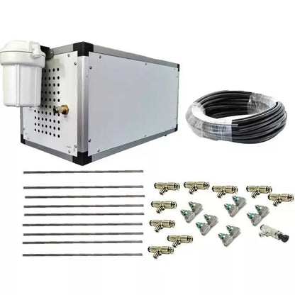 System - High pressure Misting System - Stainless Steel Tubing - 1500 PSI Misting Pump - DIY Misting System - Residential, Commercial & Industrial - (18 Ft Mist Line - 10 Nozzles) - size: 18 Ft Mist Line - 10 Nozzles