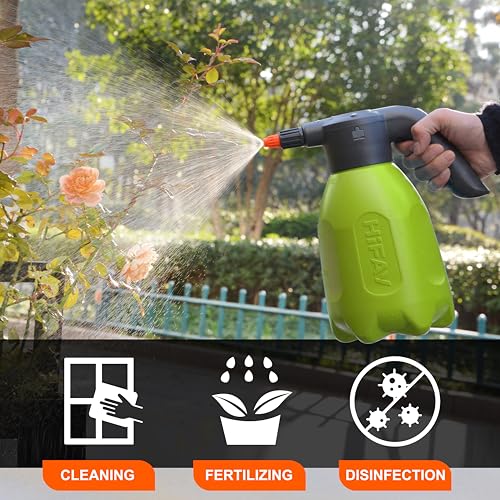 HIFAY ES2-PRO Electric Spray Bottle 2L/0.5Gallon, Rechargeable Battery Powered Sprayer Spray 60 Bottles On a Single Charge, Automatic Plant Mister，Pump Sprayer,Indoor Watering Can for Plants - color: Green