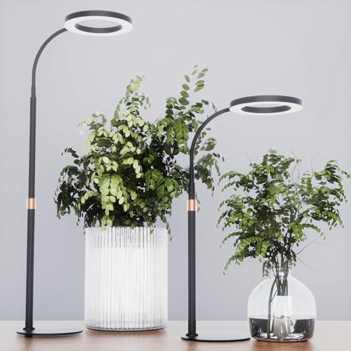bseah Grow Light, Plant Stand Light for Indoor Plants 2 Pack, Full Spectrum Desk Grow Lamp with Pedestal, Automatic Timer for 3H/9H/12H, Height Adjustable - color: Black 2 Pack