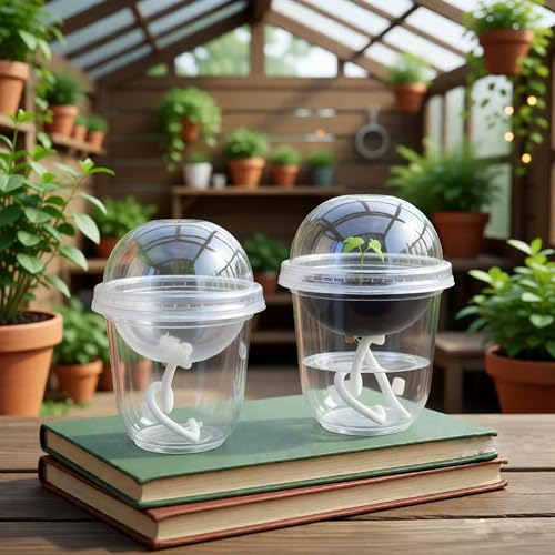 ORIMERC 30 Set Nursery Pots with Humidity Dome, Clear Nursery Pots with Drainage, Self Watering Small Plant Pots, Seedling Pots for Plants, Seed Starter Pots for Planting Vegetables Fruit Flower - size: 30 Pack