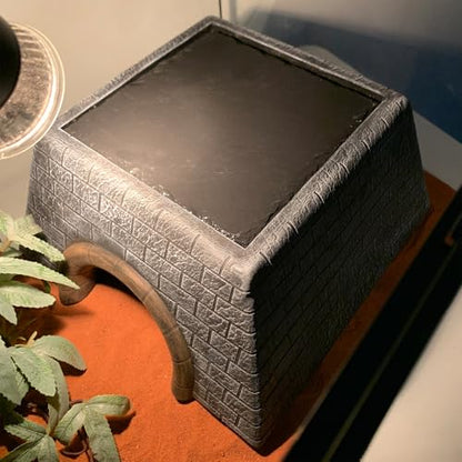 Large Bearded Dragon Basking Platform Oversize Reptile Hide Cave Natural Rock Resin Lizard Hideout for Bearded Dragon Lizards Ball Python Snakes Turtle Large Reptiles