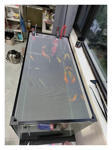 LZMZMQ Mesh Terrarium Lid Aquarium Hood, DIY Fish Tank Top Cover/Anti-Jumping Net with Magnetic Edges, Square Ventilation Opening Screen Netting, Cut to Size(L9.8xW7.9in/25x20cm) - size: L9.8xW7.9in/25x20cm