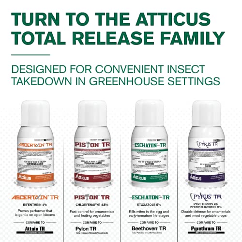 Atticus Eschaton TR Greenhouse Fogger (2oz Can) - (Compare to Beethoven) | Total Release Fogger Systemic Miticide, Kills Spider Mites with Etoxazole