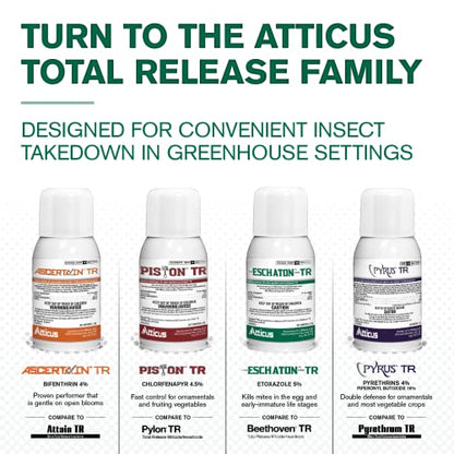 Atticus Eschaton TR Greenhouse Fogger (2oz Can) - (Compare to Beethoven) | Total Release Fogger Systemic Miticide, Kills Spider Mites with Etoxazole