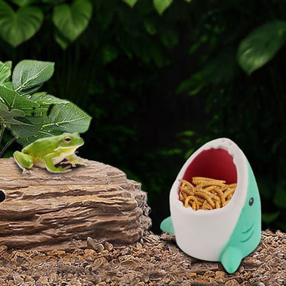 2 Pack Small Reptile Food Dish Plastic Water Bowl for Spider Tarantula Lizard Gecko Frog Snake