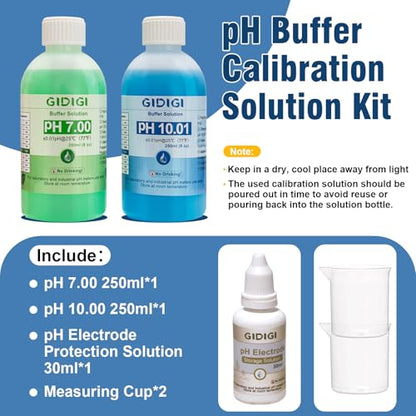 pH Meter Calibration Buffer Includes pH 7.00, 10.01 and Storage Solution | Calibration Buffer 250ml*2,Probe KCL Storage 30ml*1, pH Meter Accessories - color: Blue