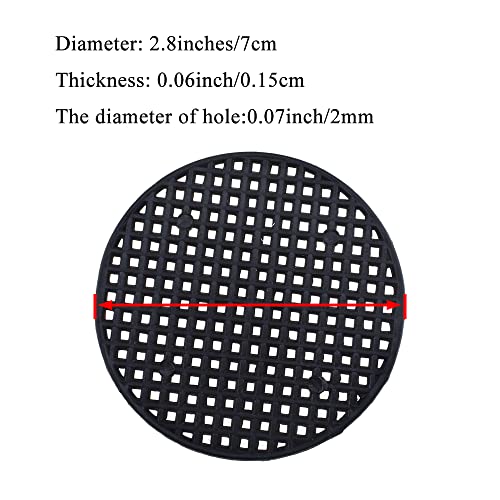 HAHIYO 20PCs 2.95Inch/7.5Cm Black Round PP Plastic Flower Pot Hole Mesh Pad Bottom Grid Mat Bonsai Drainage mesh Hole Screens Gasket Prevent Soil Loss Breathable Gasket Drainage Netting for Bonsai - size: Round-2.95In-20P