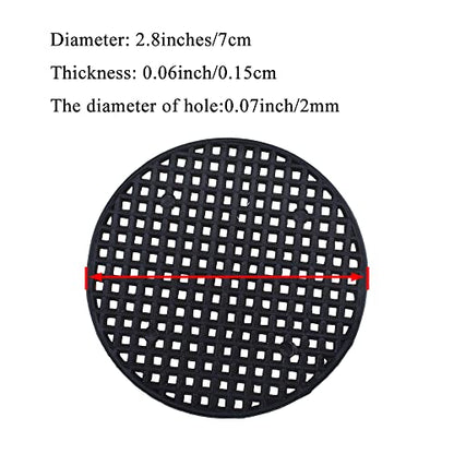 HAHIYO 20PCs 2.95Inch/7.5Cm Black Round PP Plastic Flower Pot Hole Mesh Pad Bottom Grid Mat Bonsai Drainage mesh Hole Screens Gasket Prevent Soil Loss Breathable Gasket Drainage Netting for Bonsai - size: Round-2.95In-20P