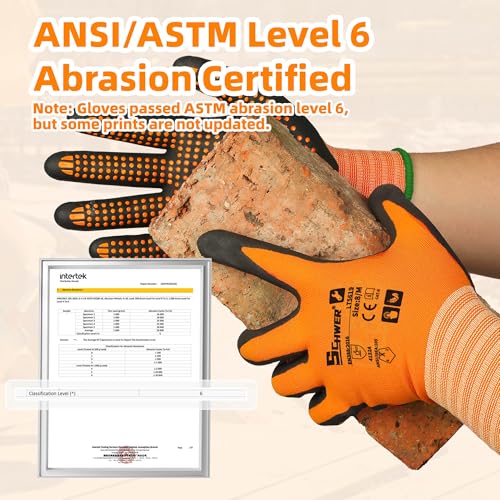 Schwer 3/6/12 Pairs Safety Work Gloves, MicroDot Abrasion & Grip, LT5619, S | Certified to Level 6 Abrasion, Strong Grip, Microfoam Nitrile Coated, Touchscreen, 3D-Comfort, A1 Cut Resistant, Gardening - size: Small