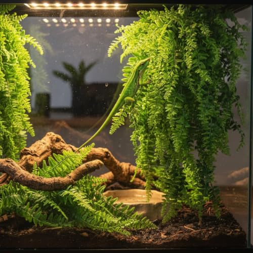 PINVNBY Reptile Plants Hanging Fake Vines Boston Climbing Terrarium Plant with Suction Cup for Bearded Dragons Lizards Geckos Snake Pets Hermit Crab and Tank Habitat Decorations (4 Pack) - size: 4PCS