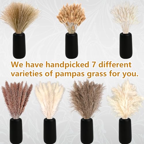610 PCS Dried Pampas Grass Decor, Dried Flower Bouquets for Wedding, Home, Centerpiece Table, Modern Home, Western Living Room, Nurserie, Nursery, Boho Room, Beach, Women Office, and Boho Decor