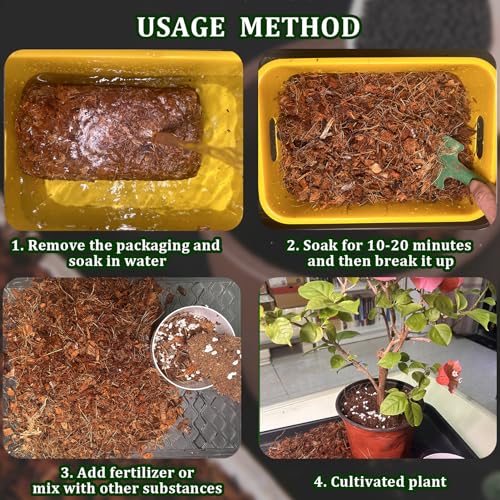 Coco Husk Chips Coconut Substrate for Garden Potting Soil Coconut Brick for Indoor Outdoor Flowers Plants Compressed Low EC Coco Husk Mulch for Garden Coconut Substrate for Reptiles