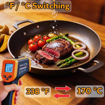 Blackstone Infrared Thermometer Gun for Cooking, Pizza Oven Thermometer | IR Temperature Gun for Griddle Cast Iron, -58℉~1022℉ Non Contact Heat Gun for Surface with Hard Carrying Bag (NOT for Human)