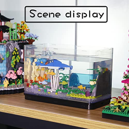 Bibilock Fish Tank Building Blocks Toy Sets,Creative Ideals Aquarium Building Blocks(Can add Water and Charge Light Effects), Best Choice for 6+ Boys, Girls or Adults - style: 517PCS