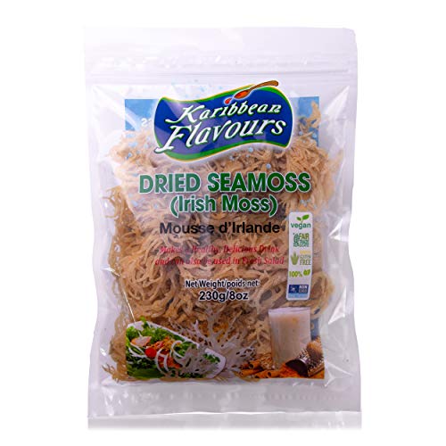 Karibbean Flavours Premium Irish Moss Superfood (8 Ounce/230g) | Caribbean Superfood - Wildcrafted Seedstock - Ethically Harvested - Makes Over 5 Quarts Gel - size: 8 Ounce (Pack of 1)