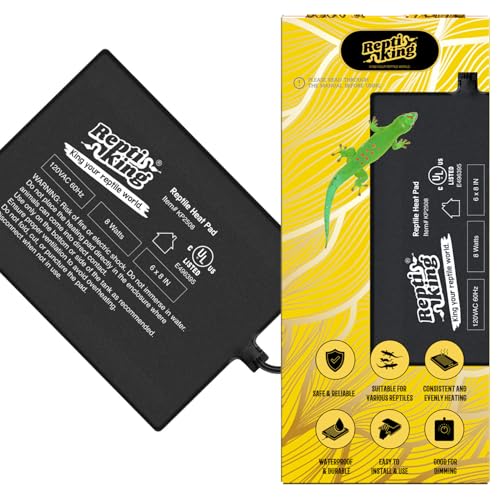 Reptile Heat Pad, 6" X 8" 8W, Heating Pad for Reptile Tank, Lizard, Snake, Bearded Dragon, Hermit Crab, Leopard Geckos Terrarium Heating Mat, Safe & Durable Heat Pad for Reptiles - size: 8W Reptile Heat Pad