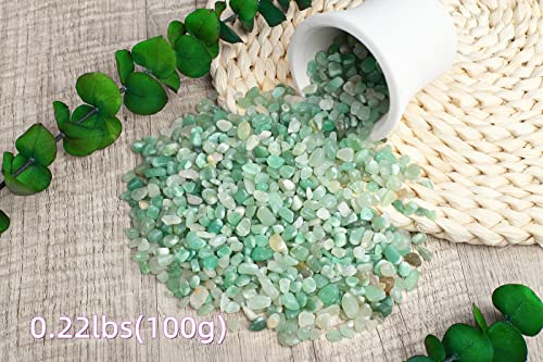 ZHIYUXI Green Aventurine Crystal Chips Bulk Fish Tank Gravel Vase Filler Stones Bulk Crushed Crystals Gemstone Polished Natural Quartz Stone Healing Crystals Glass Stones Fish Rocks - color: F# Green Aventurine, size: 0.22lbs
