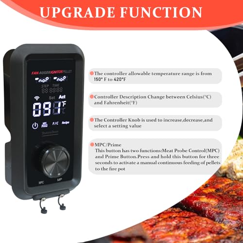 Replacement 80147 Digital PID Vertical Control Board Parts for PBV4PS2, Compatible with Pit Boss Pro Series II 4-Series Wood Pellet Vertical Smoker, Comes with WiFi and Bluetooth Function - size: 80147