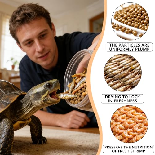 Buffet Blend Aquatic Turtle Food with Fish, Shrimp Proteins | Tortoise Food Pellets for Red-Eared Slider, Map, Painted, Box Turtle, Musk & Snapping Turtles (4 oz)
