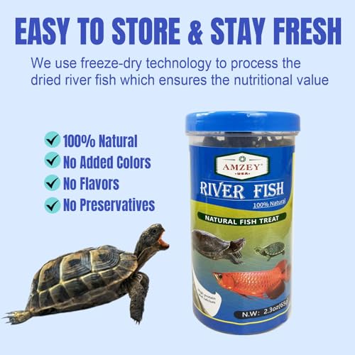 Amzey 2.3 oz Dried River Fish - Natural Food for Turtles, Terrapins, Reptiles and Large Tropical Fish - size: 2.3 Ounce (Pack of 1)