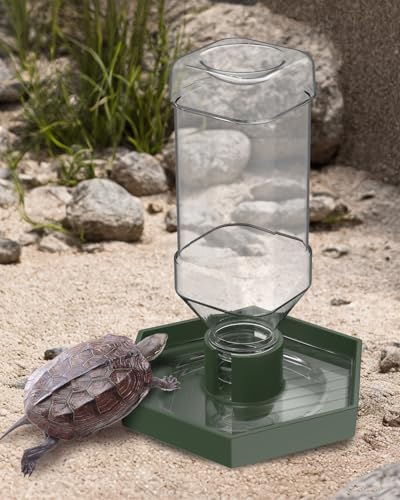 Pawfly Water Dispenser, Tortoise Water Dish, Snake Bearded Dragon Water Bowl, Reptile Terrarium Automatic Water Feeder Dispenser for Turtle Gecko Lizard and Chameleon, Small