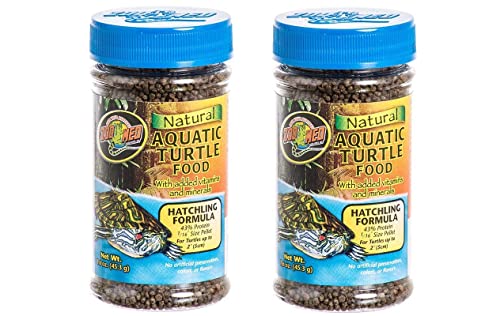 Zoo Med Natural Aquatic Turtle Food - Hatchling Formula (Pellets) 1.9 oz - Pack of 2 - size: 1.6 Ounce (Pack of 2)