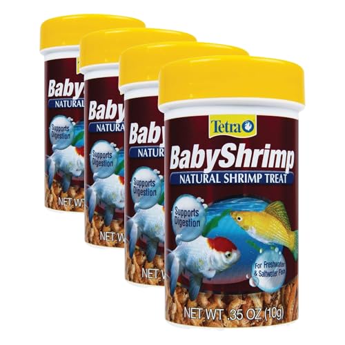 Tetra BabyShrimp 0.35 Ounce, Natural Shrimp Treat for Aquarium Fish (033197), (Pack of 4) - size: 0.35 Ounce (Pack of 4)