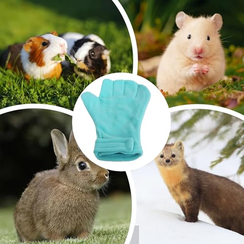 Animal Handling Gloves Quick-Dry Grooming Pet Protection Mittens | Small Animal Handling Protection Glove for Bunny Sugar Glider Bird Parrot Hedgehog Squirrel Reptile Snake Lizard Grooming - color: Blue