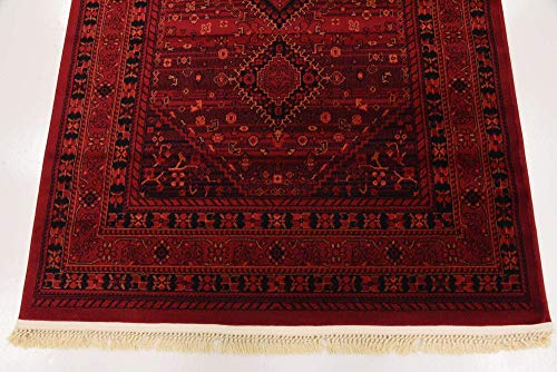 Unique Loom Tekke Collection Area Rug - Sheibani (4' 1" x 6' 1" Rectangle Red/Black) - size: 4' x 6' (Rectangular)