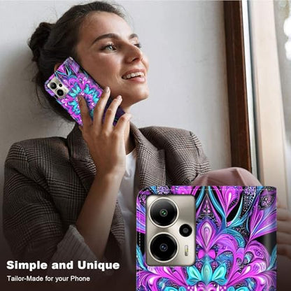 for Cricket Outlast 5G 2024 Wallet case with RFID Blocking Credit Card Holder Kickstand, Folio Flip PU Leather Shockproof Protective Cover for AT&T Motivate Pro 5G, Heart Pattern - color: Heart Pattern