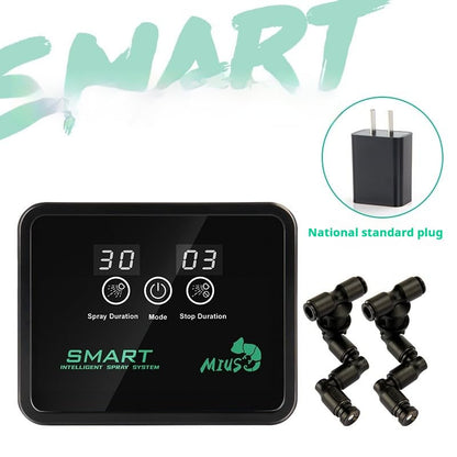 Automatic Rain Forest Spray System, Smart Humidifier Terrarium Misting Kit with Timer, 5m Pipe Length, 2 Nozzles, Humidity