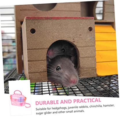 LIOOBO Hamster Travel Carrier Pet Transport Cage for Outdoor Adventures Feeder Bathtub