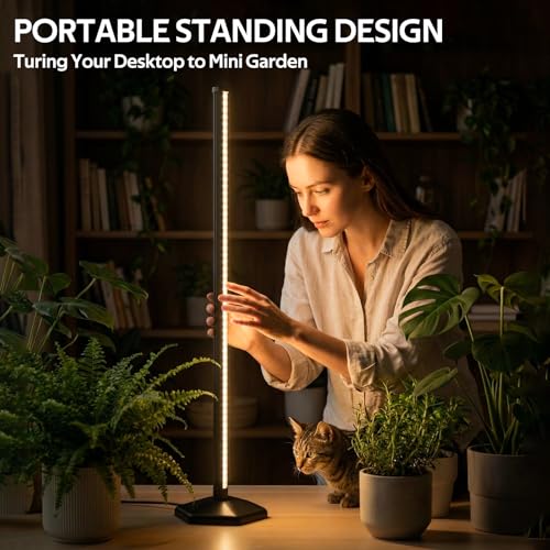 Plant Grow Lights with Timer, 72 LEDs Full Spectrum Grow Lights for Indoor Plants 23 Inch Desk Standing Grow Lights 3 Light Modes 5-Level Dimmable Auto On Off - color: 60CM