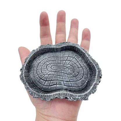 2 Pack Shallow Reptile Food Bowls, Reptile Feeding Terrarium Bowls for Bearded Dragon Lizard Frog Gecko Tortoise Hermit Crab Snail (Black) - color: Black - 2 Pack Shallow Bowls