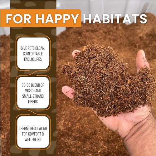 ReptiEarth Reptile Bedding, Fluffy Coconut Fiber Substrate 12 Quart Organic Coco Ready to Use for Bioactive Snake Terrarium, Lizard Tanks with Plants, for Frog, Tarantula or Hermit Crab Habitat (2 Pk) - size: 12 Quart (2 Pack)