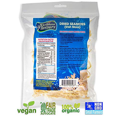 Karibbean Flavours Dried Sea Moss -16 Oz /454g | Caribbean Superfood - Wildcrafted Seedstock - Ethically Harvested - Makes Over 10 Quarts - size: 16 Ounce (Pack of 1)