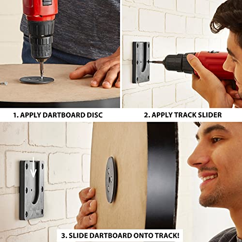 Viper QuickFit Dartboard Mounting Bracket, Universal Dart Board Mount Kit with Track Slider System and Oche Measuring Tape, Wall Mounting Hardware
