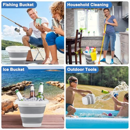 Car Wash Bucket 5L, Collapsible Bucket for Cleaning Supplies, Folding Mop Buckets Water Storage Containers for Camping Gardening Finishing Beach Outdoor RV Sink Wash Basin Ice Tub Swamp Emergency Prep - size: 5L