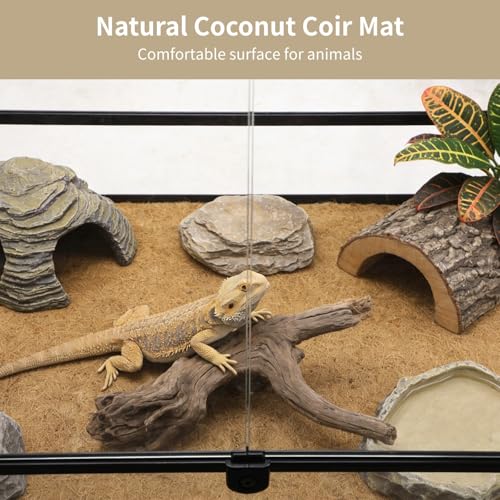 Coconut Coir Mat, 39.4 x 15.7 in Non-Slip Cuttable Coconut Fiber Rug, Warm Floor Liner for Plants, Reptiles, Animal, Indoor or Outdoor Use Coir Fiber Cushion
