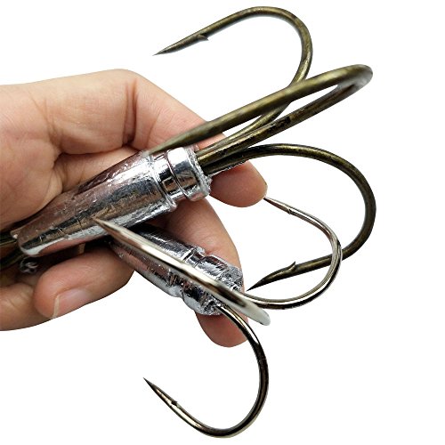 Snagging Hooks Snagging Weighted Treble Hooks 2pcs/Pack Fishing Hooks 5 Sizes 0.7oz 1.1oz 1.6oz 2.1oz 2.8oz - size: 8/0-2pcs
