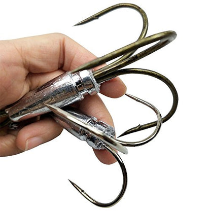 Snagging Hooks Snagging Weighted Treble Hooks 2pcs/Pack Fishing Hooks 5 Sizes 0.7oz 1.1oz 1.6oz 2.1oz 2.8oz - size: 8/0-2pcs