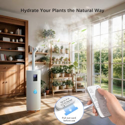 Humidifiers for Large Room Home Bedroom 2000 sq.ft. 17L/4.5Gal Large Humidifier with Extension Tube & 4 Speed Mist,Top Fill Wholehouse Humidifier with 360°Nozzle for Plant Office Commercial Greenhouse - color: White