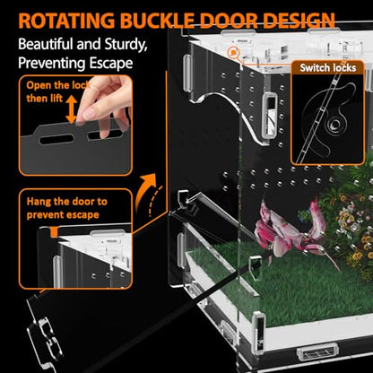 Acrylic Jumping Spider Enclosure, Insect Terrarium, Praying Mantis Habitat, Bug Enclosure, Arboreal Tarantula Enclosure Kit, Reptile Cage, Scorpion Lizard Tank