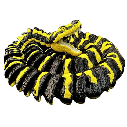 3D Printed Jungle Carpet Python - Articulating 3D Printed Snake - Jaw Opens - Eye Color Varies (29" Long)