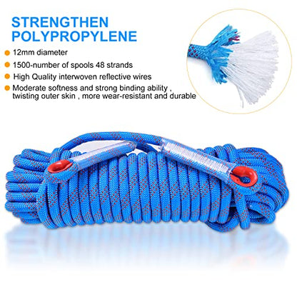 Climbing Rope, Rappelling Rope - color: Blue, size: 65FT
