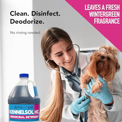 ATP KennelSol HC 1-Step High Disinfectant Cleaner for Kennels, 1 Gallon | EPA-Registered, super-high concentration formula, industrial-strength detergent and deodorizer for veterinary clinics