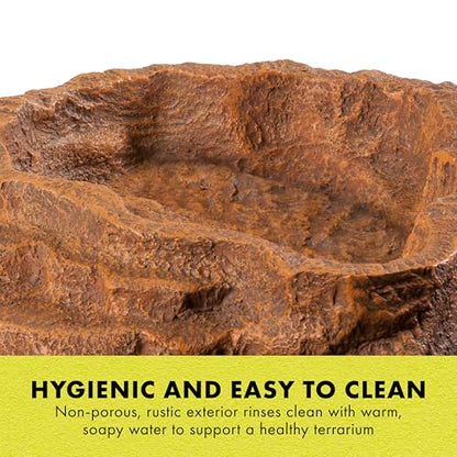 Zilla Terraced Dish, Reptile Feeding Dish, Stable and Spill-Resistant, Ideal for Geckos, Skinks, Snakes and Lizards, Large - size: Large