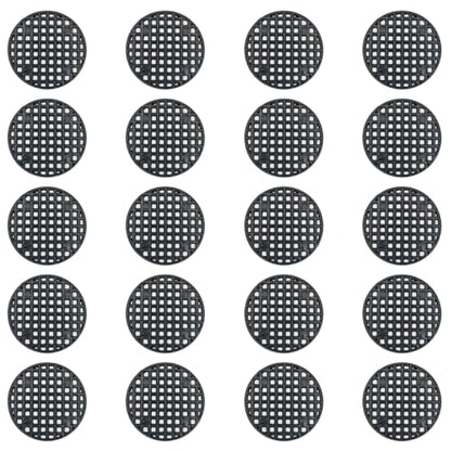 HAHIYO 20PCs 2.6Inch/6.5cm Black Round PP Plastic Flower Pot Hole Mesh Pad Bottom Grid Mat Bonsai Drainage mesh Hole Screens Gasket Prevent Soil Loss Breathable Gasket Drainage Netting for Bonsai - size: Round-2.6In-20P