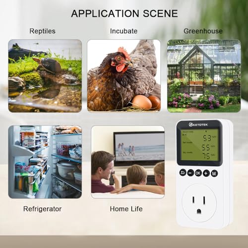 Digital Humidity Controller Outlet Plug 120v 15A Humidistat Countdown Control Switch for Greenhouse Reptile Bathroom Vent Fan Humidifier Dehumidifier