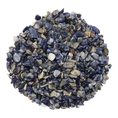 Crystal Chips Stone, 0.44 Lb Fluorite Gravel Rocks (Blue Chalcedony, 5-7 Mm) - color: Blue, size: 5 - 7 mm